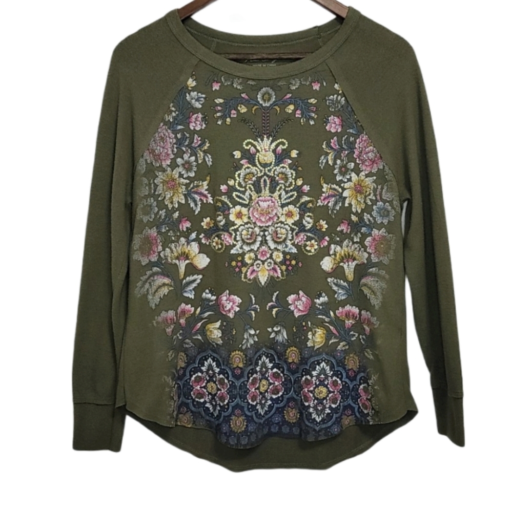 Mic & Jax Greeb Long Sleeve Top Size Small